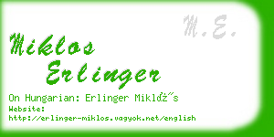 miklos erlinger business card